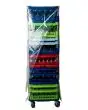 FUNDA DE PLÁSTICO TRANSPARENTE PARA CESTA CON DOS ZIPS - DIMENSIONES cm L 55 x P 55 x 16 h