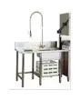 MESA DE ENTRADA PARA LAVAVAJILLAS - IZQUIERDO CON FREGADERO Y AGUJERO DE BASURA CON ARO DE GOMA - Medidas cm A 130 x F 79 x h 85