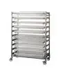Carro inox portaespadas y parrillas - N. 10 estantes cm A 118 x F 50 x 163 h - Para Mod. Planetari