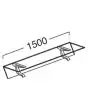 CRISTAL FRONTAL de vidrio templado - Soportes de aluminio fundido - para pozos/cubetas GRANIZADOS/HELADOS con longitud de cm L 150