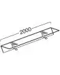 CRISTAL FRONTAL de vidrio templado - Soportes de aluminio fundido - para pozos/cubetas GRANIZADOS/HELADOS con longitud de cm L 200