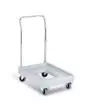 CARRO MAXI DOLLY con asa cromada para MOD. AF6, AF7, AF8, GN1/1 y GN18/18, KOALA70 - Equipado con 4 ruedas de goma de Ø 100mm, 2 de los cuales pivotantes - Medidas cm L 52,5 x P 75 x 96,5 H