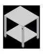 SOPORTE FIJO - Cod. EKT 411 - Mesa fija de acero Inox Aisi 430 - Para los modelos EKF 311, EKF 364, EKF 411 y EKF 464 en todas sus versiones - Medidas cm. A 78,5 x F 67 x 79,1 H