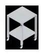SOPORTE FIJO - Cod. EKTR 423 - Mesa fija de acero Inox Aisi 430 con ruedas - Para los modelos EKF 423, EKF 443 y EKF 523 en todas sus versiones - Medidas cm. A 61 x F 63 x 88,3 H