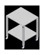 SOPORTE FIJO - Cod. EKTR 411 - Mesa fija de acero Inox Aisi 430 con ruedas - Para los modelos EKF 311, EKF 364, EKF 411 y EKF 464 en todas sus versiones - Medidas cm. A 78,5 x F 67 x 88,3 H