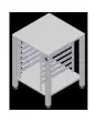 SOPORTE FIJO - Cod. EKTS 423 - Mesa fija de acero Inox Aisi 430 con soportes universales - Capacidad bandejas n. 6 GN 2/3 o n. 6 rejillas cm 42,5 x 34 - Para los modelos EKF 423, EKF 443 y EKF 523 en todas sus versiones - Medidas cm. A 61 x F 63 x 79,1 H