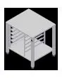 SOPORTE FIJO - Cod. EKTS 411 - Mesa fija de acero Inox Aisi 430 con soportes universales - Capacidad bandejas n. 6 GN 1/1 o n. 6 rejillas cm 60 x 40 - Para los modelos EKF 311, EKF 364, EKF 411 y EKF 464 en todas sus versiones - Medidas cm. A 78,5 x F 67 