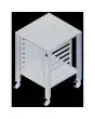 SOPORTE FIJO - Cod. EKTRS 423 - Mesa fija de acero Inox Aisi 430 con ruedas y soportes universales - Capacidad bandejas n. 6 GN 2/3 o n. 6 rejillas cm 42,5 x 34 - Para los modelos EKF 423, EKF 443 y EKF 523 en todas sus versiones - Medidas cm. A 61 x F 63