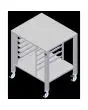 SOPORTE FIJO - Cod. EKTRS 411 - Mesa fija de acero Inox Aisi 430 con ruedas y soportes universales - Capacidad bandejas n. 6 GN 1/1 o n. 6 rejillas cm 60 x 40 - Para los modelos EKF 311, EKF 364, EKF 411 y EKF 464 en todas sus versiones - Medidas cm. A 78