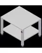 SOPORTE FIJO - Cod. EKT 411 D - Mesa fija de acero Inox Aisi 430 para sobreponer 2 hornos - Para los modelos EKF 311, EKF 364, EKF 411 y EKF 464 en todas sus versiones - Medidas cm. A 78,5 x F 67 x 54,1 H