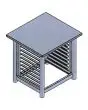 MESA CON SOPORTER PARA BANDEJAS cm L 59 x P 61 x H 85