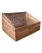 CESTA INCLINADA de MIMBRE COCIDO TRENZADO A MANO - Dimensiones cm 50 x 40 x 15/25h
