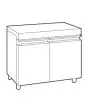 SOPORTE PARA FREIDORAS PASTELERAS CON PUERTAS - Dimensioness cm L 70 x P 54 x 60 H