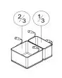 N. 1 CESTA GN 2/3 Dimensiones cm L 29 x P 29 x 20 H + N. 1 CESTA GN 1/3 Dimensiones cm L 29 x P 16 x 20 H
