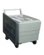 CARRO - Mod. CRL 100 - CAPACIDAD DEL CARRO Kg 617 - Estructura de Acero inox AISI-304 - Tipos de contenedores compatibles: BCS 150, BCS 300, BCD 400, BCD 600, BCD 800 - Dim. cm L 62,2 x P 105,4 x H 72,2 - CE