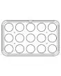 Plancha para Cookmaticmaxi - Mod MAXIW - Medidas plancha cm L 53 x P 33 - Medidas tartelletta sup ø cm 8 - Medidas tartelletta inferior ø cm 7,6 - H cm 2 - Perfil liso - N. 15 moldes redondos - Espesor paredes 3,5 mm - Espesor fondo 4 mm