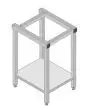 Soporte de acero inoxidable con patas ajustables y estante inferior - Dimensiones cm L 48 x P 56 x 85 h