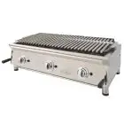 Barbacoa de GAS de piedra volcánica - Mod 100BAR - Potencia 16,5 kw - Parrilla pavonada (AxF) 918x396 mm - Quemadores n 6 - Dimensiones A 1000 x F 587 x H 364 mm - Peso 58 kg
