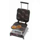 GOFRERA - MOD. 2351827EU - DE HIERRO FUNDIDO FIJA - FORMA: N. 6 WAFFLE SNACK ø cm 8x1,6 - Alimentación Monofásica 230v/50hz - Potencia W 2800 - Medidas cm L 32 x P 34 x h 27,5 - CE