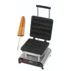 PLANCHA INDIVIDUAL GOFRERA - MOD. 2351845EU - DE ALUMINIO TEFLONADO - FORMA: N. 4 WAFLE en PALILLOS cm 23x2,5x6 - Alimentación monofásica 230v/50hz - Potencia W 2800 - Medidas Cm L 32 x P 34 x h 27,5 - Homologación CE