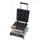 PLANCHA INDIVIDUAL GOFRERA - MOD. 2351872EU - DE ALUMINIO TEFLONADO - FORMA: N. 9 WAFLE en ROSQUILLA Ø cm 8X2,6 - Alimentación monofásica 230v/50hz - Potencia W 2800 - Medidas Cm L 32 x P 34 x h 27,5 - Homologación CE