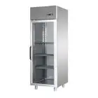 ARMARIO DE REFRIGERACIÓN DE ACERO INOXIDABLE AISI 304 - VENTILADO - Mod. BG07EBTPV - GASTRONORM 2/1 - CAPACIDAD LT 700 - N. 1 PUERTA DE CRISTAL - TEMPERATURA -18°/-22°C - Medidas cm L 71 x P 80 x h 203/210 - CE