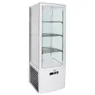 EXPOSITOR REFRIGERADO VERTICAL - CRISTAL DOBLE EN LOS 4 LADOS - Mod. G-LSC235 - VENTILADO - CAPACIDAD Lt 235 - TEMPERATURA +2°/+8°C - Medidas cm A 51,5 x F 48,5 x h 169,5 - CE