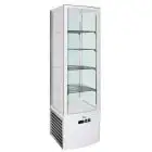EXPOSITOR REFRIGERADO VERTICAL - CRISTAL DOBLE EN LOS 4 LADOS - Mod. G-LSC280 - VENTILADO - CAPACIDAD Lt 280 - TEMPERATURA +2°/+8°C - Medidas cm A 51,5 x F 48,5 x h 203,5 - CE