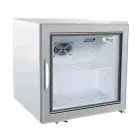 ARMARIO DE REFRIGERACIÓN SNACK DE CHAPA BARNIZADA - ESTÁTICO - Mod. G-SC50G - CAPACIDAD Lt 68 - N. 1 PUERTA DE CRISTAL - TEMPERATURA +2°/+8°C - Medidas cm A 57 x F 53,3 x h 53 - CE
