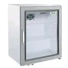 ARMARIO DE REFRIGERACIÓN SNACK DE CHAPA BARNIZADA - ESTÁTICO - Mod. G-SC100G - CAPACIDAD Lt 115 - N. 1 PUERTA DE CRISTAL - TEMPERATURA +2°/+8°C - Medidas cm A 62 x F 54,3 x h 69 - CE