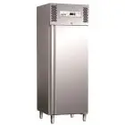 ARMARIO FRIGORÍFICO CONGELADOR DE ACERO INOX AISI 304 - PARA SNAKS - ESTÁTICO - Mod. G-SNACK400BT - CAPACIDAD BRUTA Lt 429 - N. 1 PUERTA - TEMPERATURA -18º/-20ºC - Medidas cm A 68 x F 70 x h 200 - CE