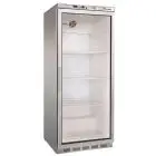 ARMARIO DE REFRIGERACIÓN DE ACERO INOX - ESTÁTICO - ECO - Mod. G-ER600GSS - N. 1 PUERTA DE CRISTAL - CAPACIDAD Lt 570 - TEMPERATURA +2°/+8°C - Medidas cm A 77,7 x F 69,5 x h 189,5 - CE