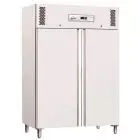 ARMARIO FRIGORÍFICO DE CHAPA BARNIZADA Y ALUMINIO - ESTÁTICO - Mod. G-GNB1200TN - GASTRONORM 2/1 (cm 65 x 53) - N. 2 PUERTAS - CAPACIDAD BRUTA Lt 1104  - TEMPERATURA +2°/+8°C - Medidas cm A 134 x F 80 x h 201 - CE