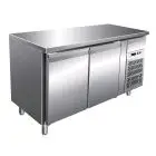 MESA REFRIGERADA DE ACERO INOX AISI 304 - PARA SNAKS - VENTILADO - Mod. G-SNACK2100TN - 2 PUERTAS - CAPACIDAD BRUTA Lt 228 - TEMPERATURA -2°/+8°C - Medidas cm. A 136 x F 60 x h 86 - CE