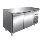 MESA REFRIGERADA DE ACERO INOX AISI 304 - PASTELERÍA - VENTILADO - Mod. G-PA2100TN - 2 PUERTAS - CAPACIDAD BRUTA Lt 390 - TEMPERATURA +2°/+8°C - Medidas cm. A 151 x F 80 x h 86 - CE