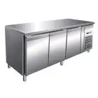 MESA REFRIGERADA DE ACERO INOX AISI 304 - PASTELERÍA - VENTILADO - Mod. G-PA3100TN - 3 PUERTAS - CAPACIDAD BRUTA Lt  580 - TEMPERATURA +2°/+8°C - Medidas cm. A 202 x F 80 x h 86 - CE