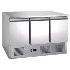 MESA ENSALADERA Y MESA DE TRABAJO REFRIGERADA - Mod. G-S903TOP FC - ESTÁTICA - GASTRONORM 1/1 (cm 53 x 32,5) - N. 3 PUERTAS REFRIGERADAS - TEMPERATURA +2°/+8°C - Medidas cm. A 136,5 x F 70 x h 85 - CE