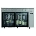 DISPENSADOR DE VINO - Mod. VINO 6 - Plug & Play - Estructura de acero inox AISI 304 - Capacidad: N. 6 botellas colocadas en línea, dos compartimentos de N. 3 botellas cada uno - Alimentación 220/240V/1/50 Hz - Medidas cm L 84,5 x P 38 x 64,1 h
