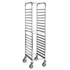 Carro porta bandejas para pastelería - Mod 2077 - Estructura en acero inox - Guías en acero inox - Capacidad n 18 bandejas cm 60x40 - Medidas cm L 52 x P 72 x h 176