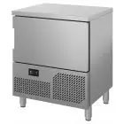 ABATIDOR DE TEMPERATURA - MOD B05FDP12 - ENFRIAMIENTO POR AIRE - Capacidad bandejas N 5 x GN 1/1 (cm 53x32,5) o N 5 cm 60x40 - Rendimiento de refrigeración +80° +3° (Kg 12) - Rendimiento de congelación rápida +80° -18° ( Kg 12 ) - Medidas cm L 75 x P 70x 