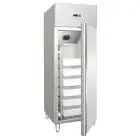ARMARIO FRIGORÍFICO DE ACERO INOX - Estático - Mod. AK604FH - Cajas (cm L 60 x P 40 x H 13) - N. 1 puerta - Capacidad lt. 535 - Temperatura -5°/+4°C - Dim. cm L 68 x P 81 x 201 H - CE