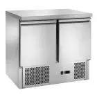 MESA ENSALADERA Y MESA DE TRABAJO REFRIGERADA DE ACERO INOX - Mod. CM941 - ESTÁTICA -GASTRONORM 1/1(cm 53 x 32,5) - 3 PUERTAS REFRIGERADAS - TERMOSTATO DIGITAL - TEMPERATURA  +2º/+8ºC - Medidas cm. L 90 x P 70 x h 85 - Homologación CE