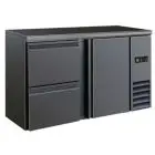 NEVERA DE RETRO BAR PARA BEBIDAS - Mod DD 221 UF - Temperatura 0°/+10°C - Capacidad lt. 315 - Alimentación monofásica V220/1 - Potencia W 320 - Medidas cm L 146,2 x P 51,3 x h 86 - Peso Kg. 89