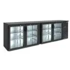 NEVERA DE RETRO BAR PARA BEBIDAS - Mod. DD 400 IF - Temperatura 0°/+10°C - Capacidad lt. 586 - Alimentación monofásica V220/1 - Potencia W 320 - Medidas cm. L 254,2 x P 53,5 x h 86 - Peso Kg. 150
