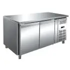 MESA REFRIGERADA DE ACERO INOX AISI 304 - VENTILADO - Mod. ECZ2100BT - GASTRONORM 1/1 (cm 53 x 32,5) - N. 2 PUERTAS - CAPACIDAD Lt 314 - TEMPERATURA -10°/-20°C - Dim. cm. L 136 x P 70 x h 86 - CE