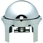 Chafing dish - Mod CD6504 - Estructura de acero inoxidable pulido - Tapa roll top 180° - Quemadores de alcohol - Medidas L 50 x P 52 x 45 h