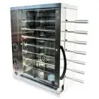 MULTIGRILL - MOD. CEV4 -  Armazón de acero inox - N. 2 resistencias blindadas independientes con regulador de energía - N. 4 + 3 espadas inox - Voltaje 400v trifásico - Potencia 3,6 KW - Medidas: cm L 58,7 X P 31,5 X 77 h - CE