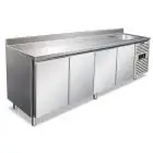 Mesa refrigerada modelo CLV 4200 TN CON ALZATINA, temperatura -2°C / +8°C, capacidad bruta 740 Lt, dimensiones exteriores 2500 x 700 x 960 mm.