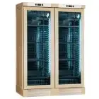 VITRINA REFRIGERADA PARA VINOS - Mod. ENY 820 N NATURAL - ESTÁTICO - TEMPERATURA °C +4/+18 - N. 2 PUERTAS ACRISTALADAS - ESTRUCTURA EN MADERA DE FRESNO NATURAL - ALIMENTACIÓN 220/50Hz MONOFÁSICA - Medidas cm L 131,5 x P 67,5 x H 188