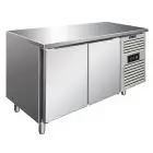 MESA REFRIGERADA DE ACERO INOX AISI 304 - VENTILADO - Mod CXF2100BT - GASTRONORM 1/1 (cm 53 x 32,5) - N 2 PUERTAS - CAPACIDAD Lt 313,5 - TEMPERATURA -18°/-22°C - Dim cm L 136 x P 70 x h 86
